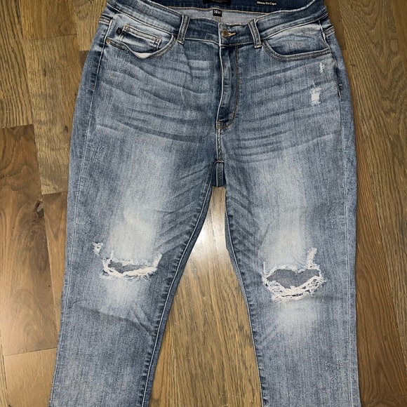 Judy Blue Women's Capri Skinny Fit Blue Jeans 14w High Rise - Picture 2 of 6
